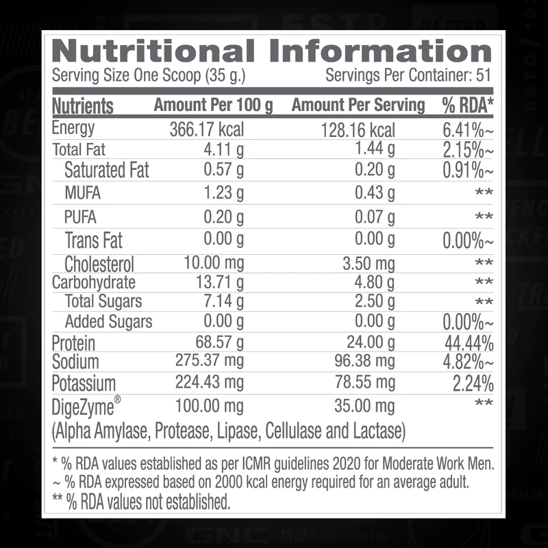 GNC Pro Performance 100% Whey — Chocolate Fudge, 1.81kg (4lb)  Field