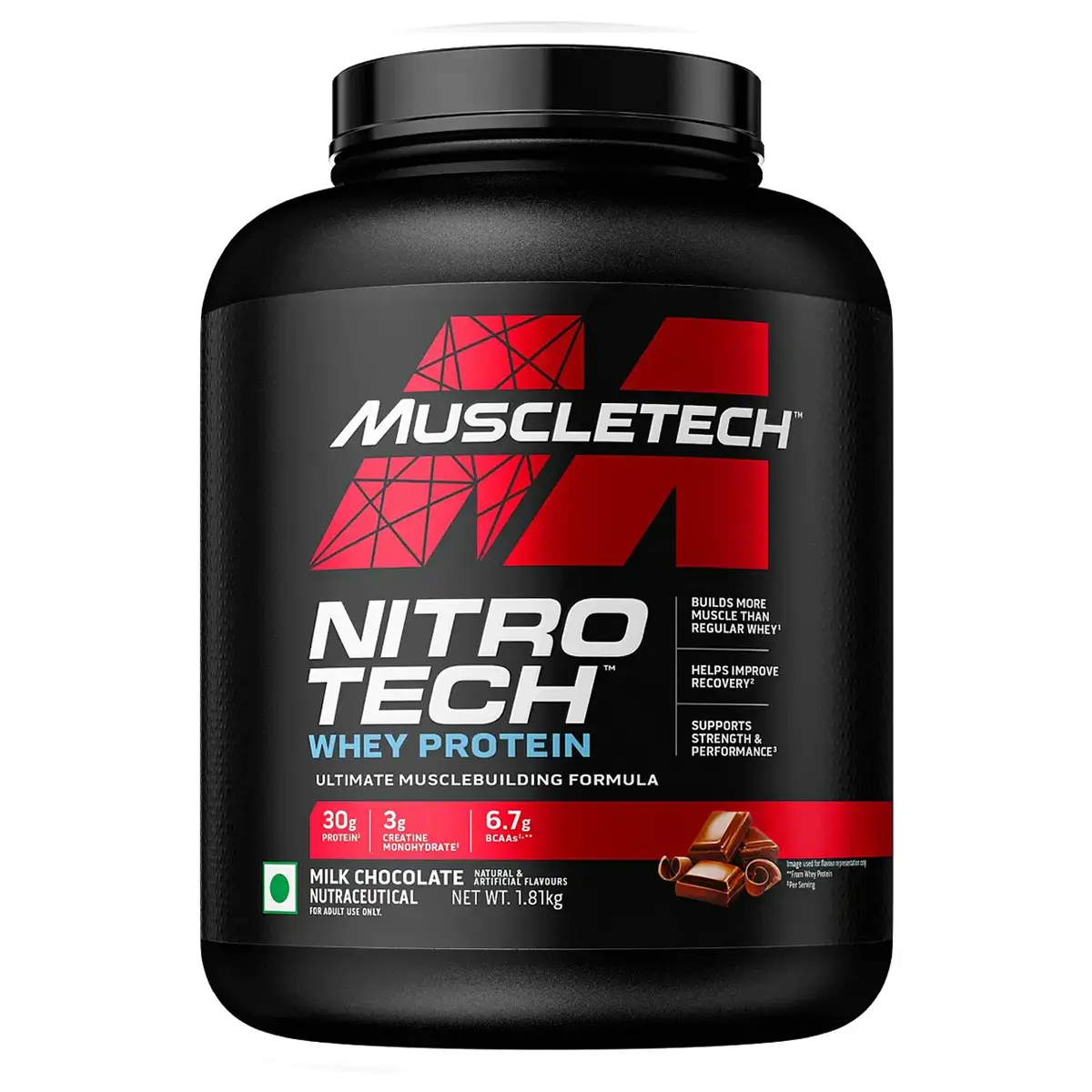 MUSCLETECH NITROTECH PROTEIN CHOCOLATE FLAVOUR, 1.8KG