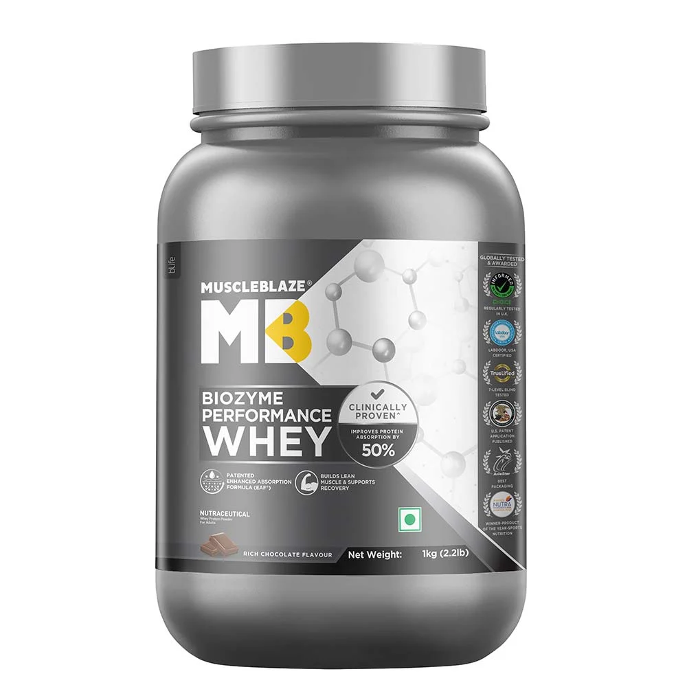 MUSCLEBLAZE BIOZYME PERFORMANCE WHEY, 1 KG