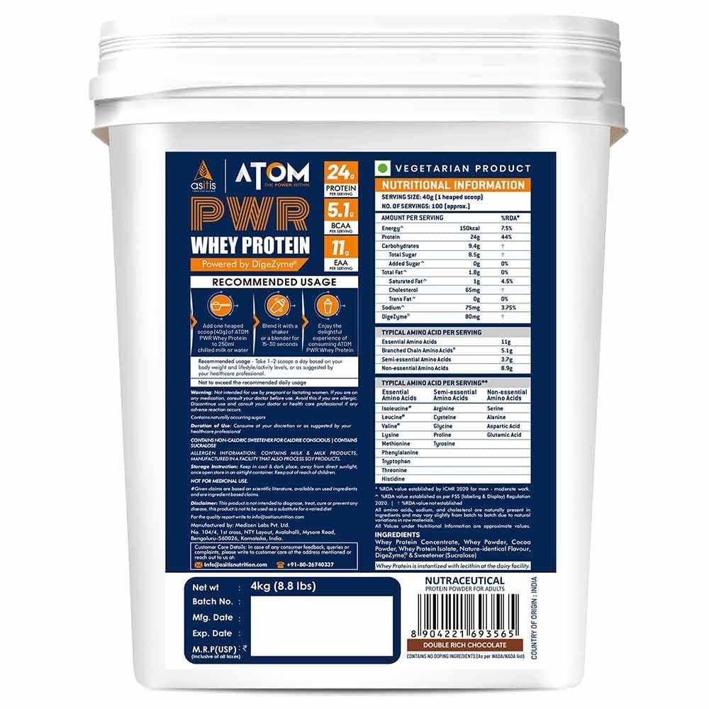 AS-IT-IS NUTRITION ATOM POWER WHEY PROTEIN XL 24GM 4 KG