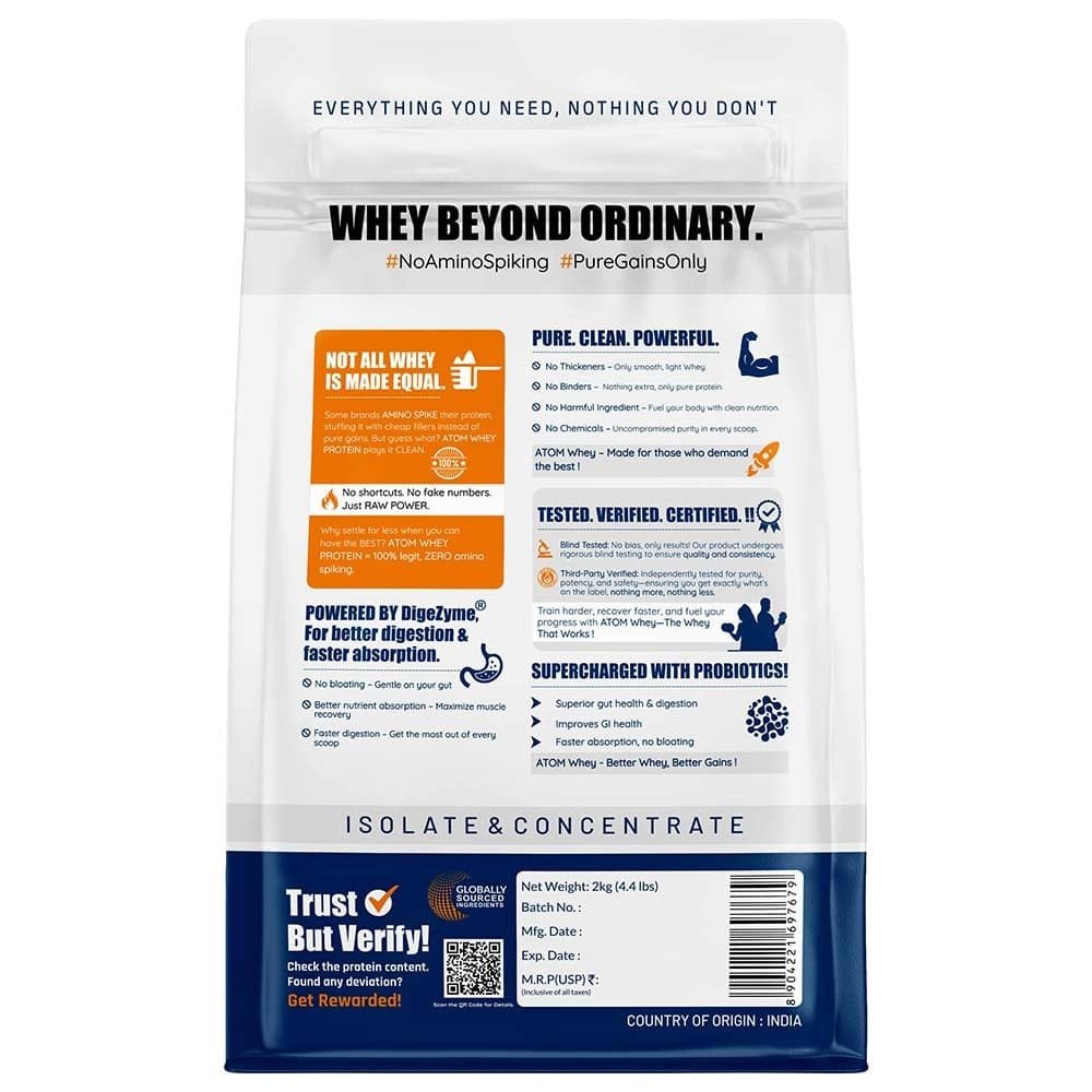 AS-IT-IS NUTRITION ATOM WHEY PROTEIN WITH ENZYMES 27GM, 2 KG